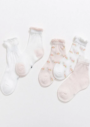 floral sheer socks boot evie ayla shein ankle crew