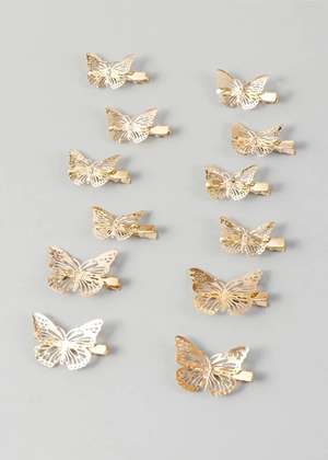 gold butterfly clips brookie hair shein