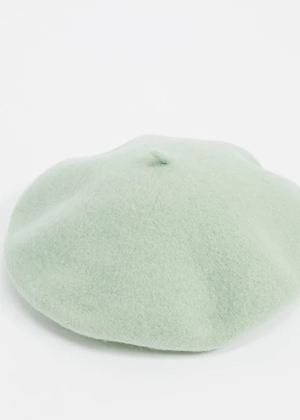 mint green wool beret asos brookie