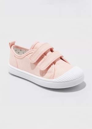 pink canvas sneakers velcro evie ayla target