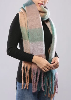 rainbow pastel chunky knit scarf shein brookie