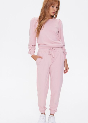 top sweatshirt jogger pants pink forever 21 brookie