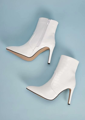 white ankle boots shein brookie