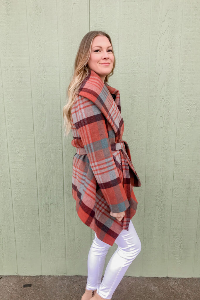 Plaid Wrap Coat 2