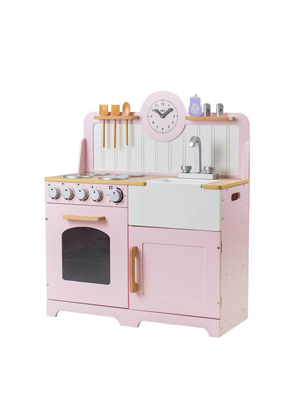 kids wooden play kitchen pink tidlo uk evie ayla toys ebay