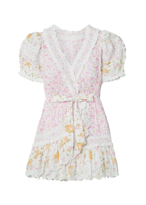 loveshackfancy belen dress floral pink yellow mini eyelet brookie 1