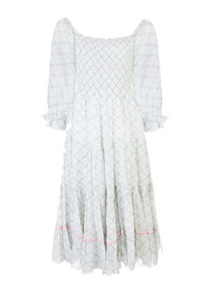 loveshackfancy rigby dress puff sleeve trellis floral midi white blue pink brookie