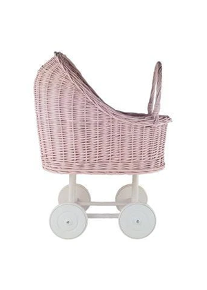 pink wicker doll stroller kids toy lemonn evie ayla