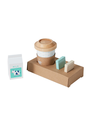 wooden takeout coffee milk tray kmart kids toys evie ayla