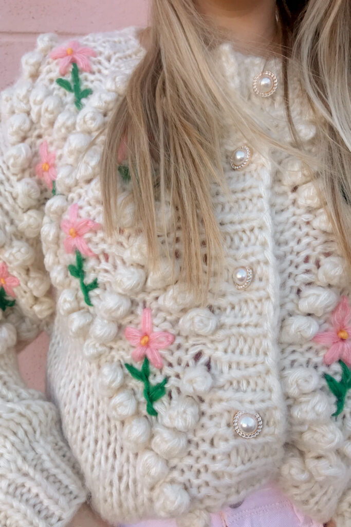 Pearl Button Floral Cardigan 2