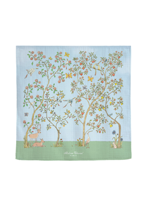 in bloom blue carre chinoiserie swaddle atelier choux paris home baby decor wall art