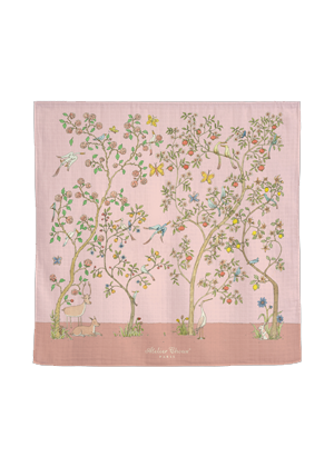 in bloom pink carre chinoiserie swaddle atelier choux paris home baby decor wall art