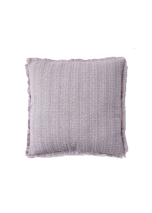 purple mauve lilac waffle knit cushion fringe home decor living room