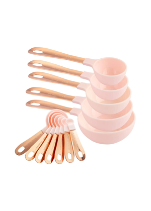 rose gold pink measuring cups and spoons kitchen utensils set home amazon