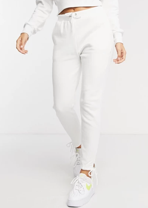 white sweatpants joggers brookie asos